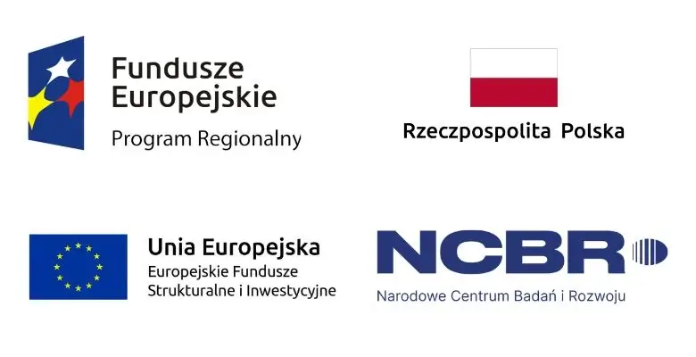 Belka z logotypami projektów unijnych zawierająca logotypy Funduszy Europejskich, Rzeczypospolitej Polski, Unii Europejskiej oraz NCBR.